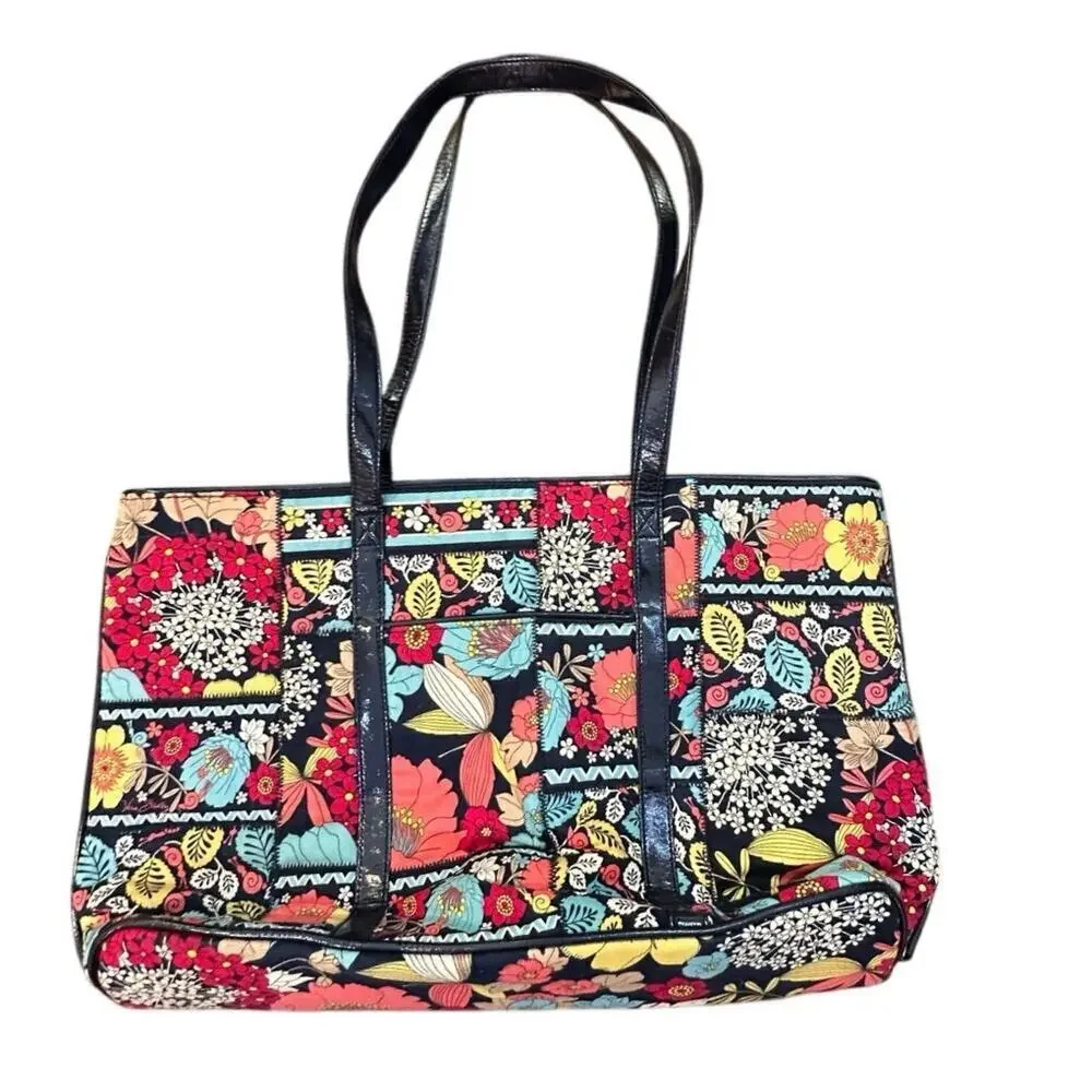 Vera Bradley Women's Multicolor Retired Flower Shower Print Shoulder Bag Purse - Picture 1 of 8